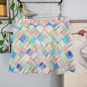 Lady Hagen 10 Patchwork Plaid Madras Skort Skirt